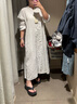MUJI 女式 漢麻水洗 長袖襯衫連衣裙 女裝裙子 26年春季 BC2R2A6S 淺銀灰色條紋 M （160/84A） 曬單實拍圖