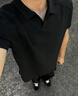 黑盒白cleanfit短袖polo衫男士夏季款重磅美式正肩半袖t恤HHB28黑色XL 曬單實拍圖
