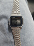 卡西歐（CASIO）復(fù)古小方塊 簡約休閑時(shí)尚電子手表 鋼帶防水中性七夕節(jié)送禮情侶表 A159WA-N1 曬單實(shí)拍圖