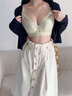 貴夫人性感無鋼圈秋冬小胸聚攏內(nèi)衣女調(diào)整型上托收副乳防下垂薄款文胸罩 雪松綠 80B 36 曬單實(shí)拍圖