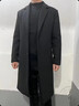 馬克華菲綿羊毛呢大衣男士加棉加厚秋冬季休閑時尚痞帥保暖呢子風衣男外套 黑色 2XL 曬單實拍圖