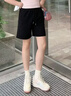 名創(chuàng)優(yōu)品（MINISO）運(yùn)動(dòng)短褲女2026新款夏季輕薄款黑色中褲高中學(xué)生休閑闊腿褲五分褲 曬單實(shí)拍圖