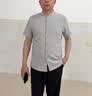 雅鹿新款中國風立領短袖襯衫男加肥加大碼夏季冰絲涼感免燙寬松T恤男 曬單實拍圖