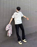 7家優(yōu)品冰絲休閑褲男士夏季款寬松垂感西裝褲彈力修身直筒微喇長褲子男 SBXS-C911-黑色常規(guī) XL 曬單實拍圖