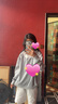 哈魯?shù)弦蛔旨绱汤C衛(wèi)衣女2026新款長(zhǎng)袖蕾絲拼接寬松顯瘦木耳斜肩韓系上衣 灰色 M （80-95斤） 曬單實(shí)拍圖