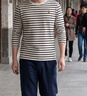 皮爾卡丹（pierre cardin）長袖t恤男2026春秋季潮流條紋打底衫秋衣秋裝修身內搭上衣服 23725白色 （偏米白） M 建議90-110斤 曬單實拍圖