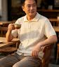 花花公子（PLAYBOY）日系復古短袖針織開衫男士寬松純色簡約紐扣領外套上衣男裝 白色【專柜品質】 M 110-130斤【專柜品質】 曬單實拍圖