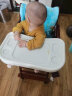 好奇娃加大加厚1-6-8岁宝宝实木餐椅儿童餐桌椅子便携多功能可折叠可调节座椅婴儿家用吃饭餐椅 咖啡色：升降款(配坐垫+餐盘+轮子+安全带) 实拍图