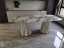 弗斯法瑟 天然大理石餐桌輕奢意大利高端大戶型長方形餐桌椅組合 1.8m 餐桌（爵士金大理石） 曬單實(shí)拍圖