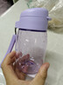 特百惠（Tupperware）嘟嘟企鵝350ML塑料杯夏季兒童可愛水杯子男女學生帶提繩 冰沙紫 曬單實拍圖