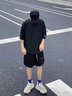 【肥仔250斤超大6XL】胖子短袖T恤男夏季寬松加肥大碼oversize上衣ins潮牌半袖體恤男裝 黑色 5XL 曬單實拍圖