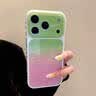 SUOLIAO適用iPhone17promax手機殼新款女生漸變貝殼紋蘋果18pro鏡頭全包圍氣囊硅膠散熱防摔保護套超好看 【綠粉色】氣囊防摔-帶ai按鍵-鏡頭全包圍 蘋果17Promax 曬單實拍圖