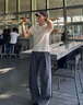 OEMG 老錢風肌理感針織polo衫領短袖T恤男士夏季新款cleanfit百搭上衣 白色 【高品質】 XL [建議110-130斤] 曬單實拍圖