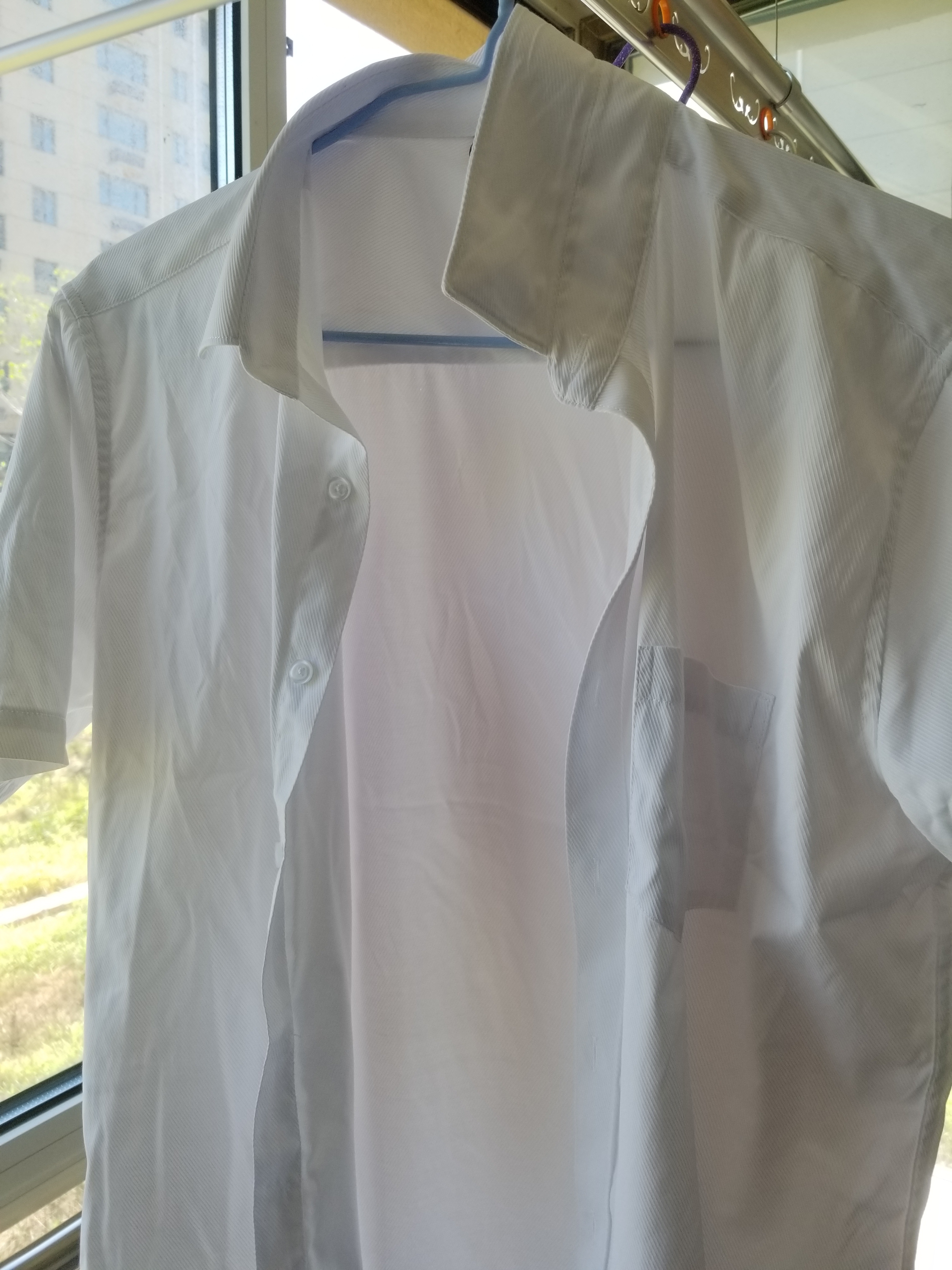 羅蒙（ROMON）短袖襯衫男夏季棉質純色休閑商務正裝襯衣男 白色 2XL 曬單實拍圖