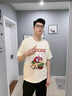 Leekylze官方品牌旗艦聯(lián)名短袖t恤男寬松情侶裝半袖純棉情侶款學(xué)生ins 杏色 L 曬單實(shí)拍圖