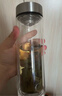 希諾抗菌玻璃杯雙層防燙辦公車載水杯男高檔泡茶杯子XN-9607KT 410ml 曬單實拍圖