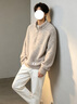 Dickies美式高端潮流套頭毛衣秋冬季男裝復古半拉鏈休閑寬松針織衫上衣服 燕麥色 【國際大牌】 XL 曬單實拍圖