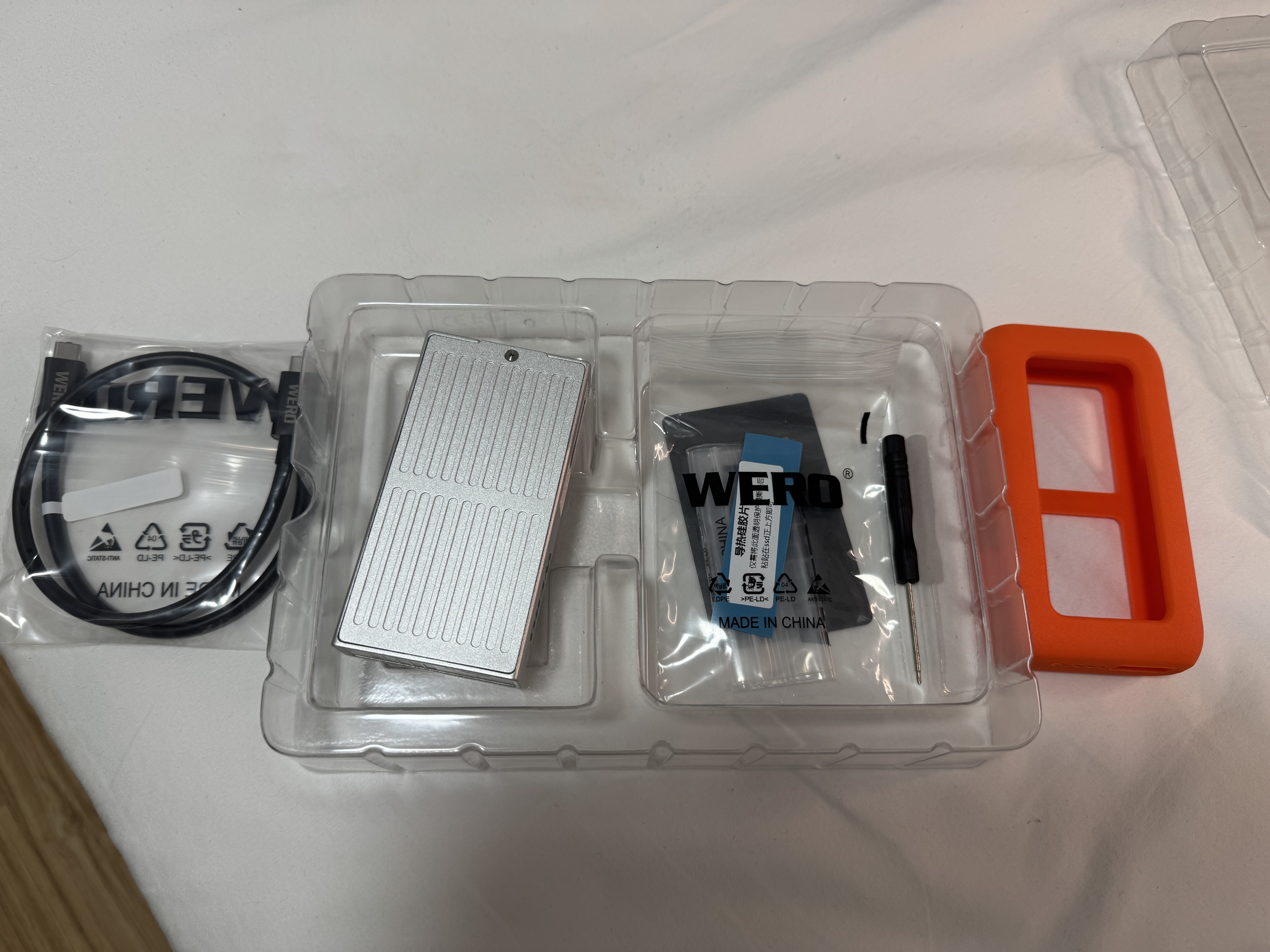 WERO雷電5全模式M.2硬盤盒兼容雷電3/4/5/USB4/USB3/USB2兼容Pcie5.0固態(tài)SSD硬盤盒80/40/20/10/5Gbps  曬單實(shí)拍圖