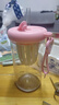 【京東物流】可愛大容量花茶杯卡通玻璃杯泡茶水杯便攜雙飲杯子 粉色 500ml 曬單實拍圖