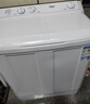 海爾（Haier）半自動(dòng)洗衣機(jī)雙桶雙缸10公斤家用小型大容量雙電機(jī)強(qiáng)勁動(dòng)力省水電洗脫分離波輪以舊換新老式洗衣機(jī) 10公斤 雙缸 強(qiáng)勁颶風(fēng)水流+溢水漂洗+帶移動(dòng)腳輪 曬單實(shí)拍圖