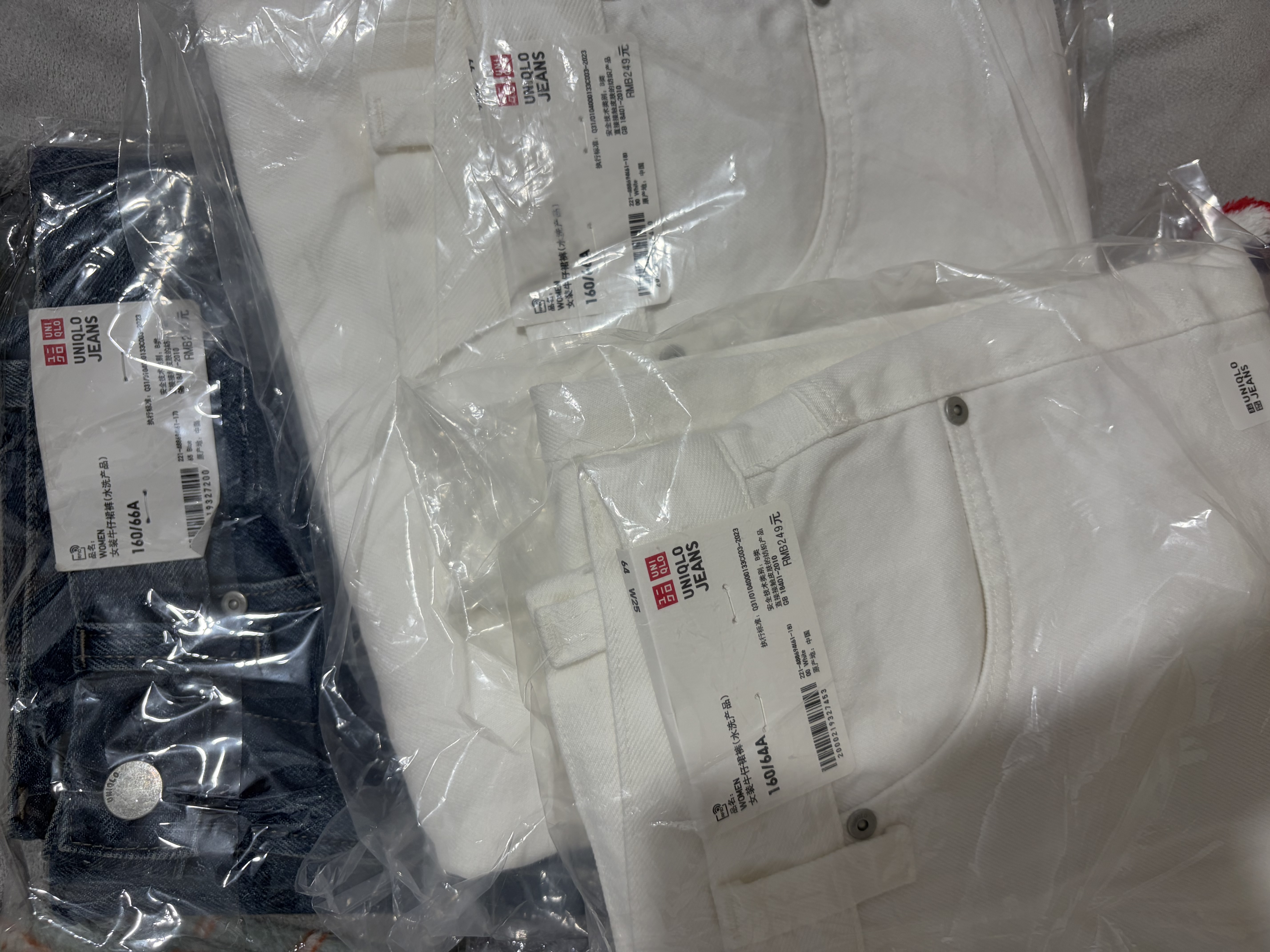 優衣庫牛仔裙褲/水洗產品女裝闊感裙褲26春夏新款488694 488694/00白色 26 /160/66A 曬單實拍圖