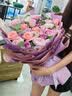 巧沁小時達玫瑰康乃馨混搭花束送閨蜜女友生日鮮花速遞全國同城配送 【美好時光】33朵粉紫玫瑰混搭大花束 曬單實拍圖