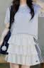 adidas瑪麗貓聯名運動短裙蛋糕裙女裝夏季阿迪達斯官方三葉草   白色   XS 曬單實拍圖