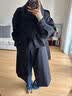 艾萊依女裝90鵝絨服長款風衣羽絨服可脫卸圍巾收腰顯瘦加厚外套女 炭黑-升級款 M 【建議130-145斤】160 曬單實拍圖
