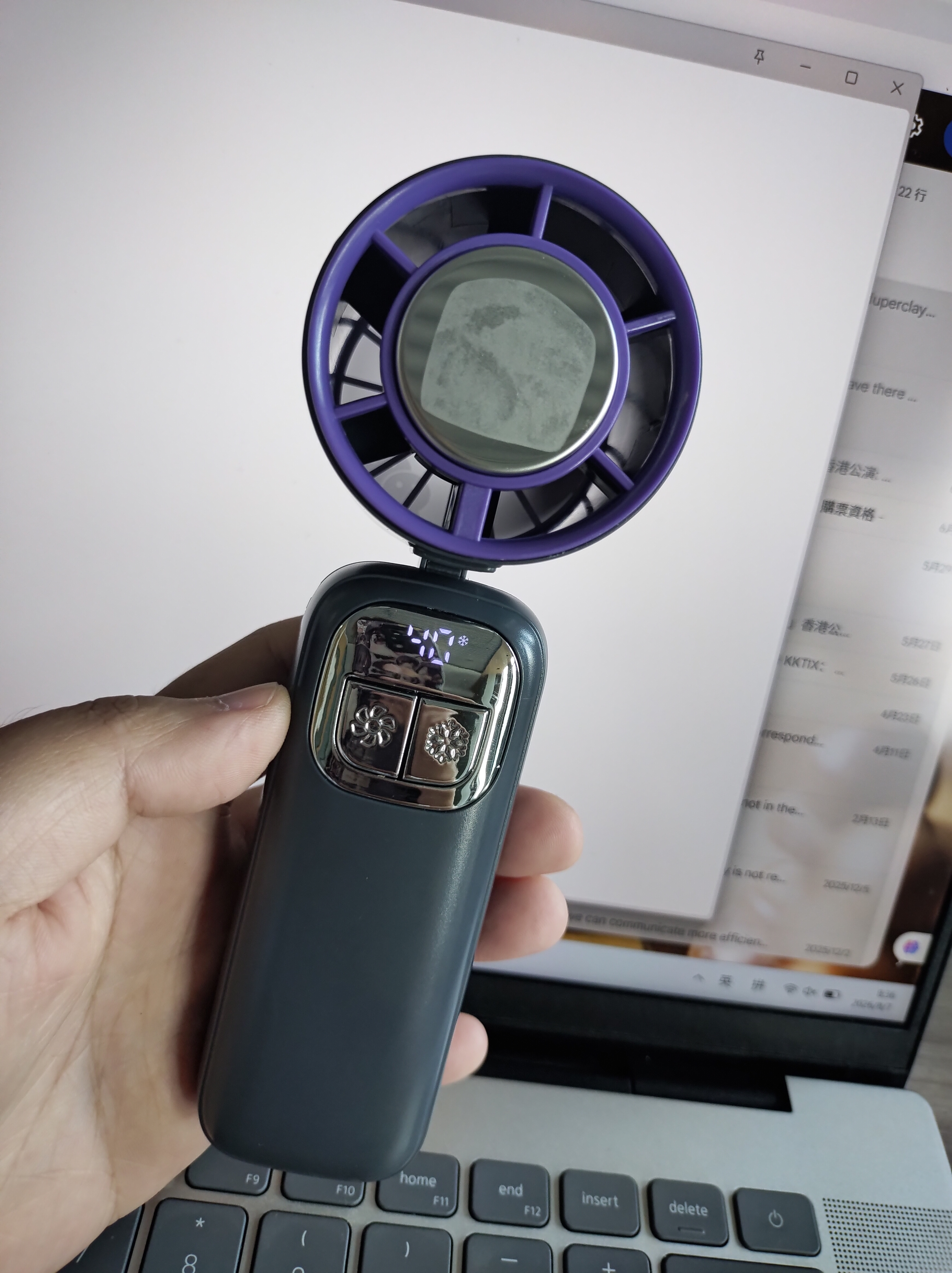 YOUMAKER【半導體制冷】手持風扇小型桌面宿舍掛脖床上靜音散熱usb充電超長續航戶外隨身攜帶渦輪增壓便攜 灰色【旗艦版】199檔颶風丨冰敷制冷丨可折疊 曬單實拍圖