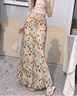 歐貝汐【新品】碎花雪紡魚尾裙半身長(zhǎng)裙女夏季2026新款高腰a字裙修身裙 藍(lán)色 M 曬單實(shí)拍圖
