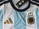 adidas阿根廷隊國家隊世界杯主場助威版足球短袖球衣男裝阿迪達斯   白/冰晶藍   S 曬單實拍圖