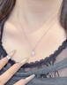 老鳳祥七夕情人節禮物一克拉莫桑鉆999足銀項鏈女士新款女友老婆 曬單實拍圖
