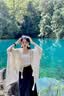 COSMICKISS民族風披肩夏季女薄款配裙子高級感披肩外搭云南大理穿搭旅游披風 民族風帶帽披肩【米白色】 135cm 曬單實拍圖