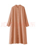 MUJI 女式 漢麻水洗 長袖襯衫連衣裙 女裝裙子 26年春季 BC2R2A6S 深橙色 M （160/84A） 曬單實拍圖