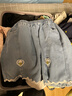皇室童緣女童花朵刺繡牛仔短褲26夏款可愛花邊愛心寬松童裝褲子中大童 曬單實拍圖