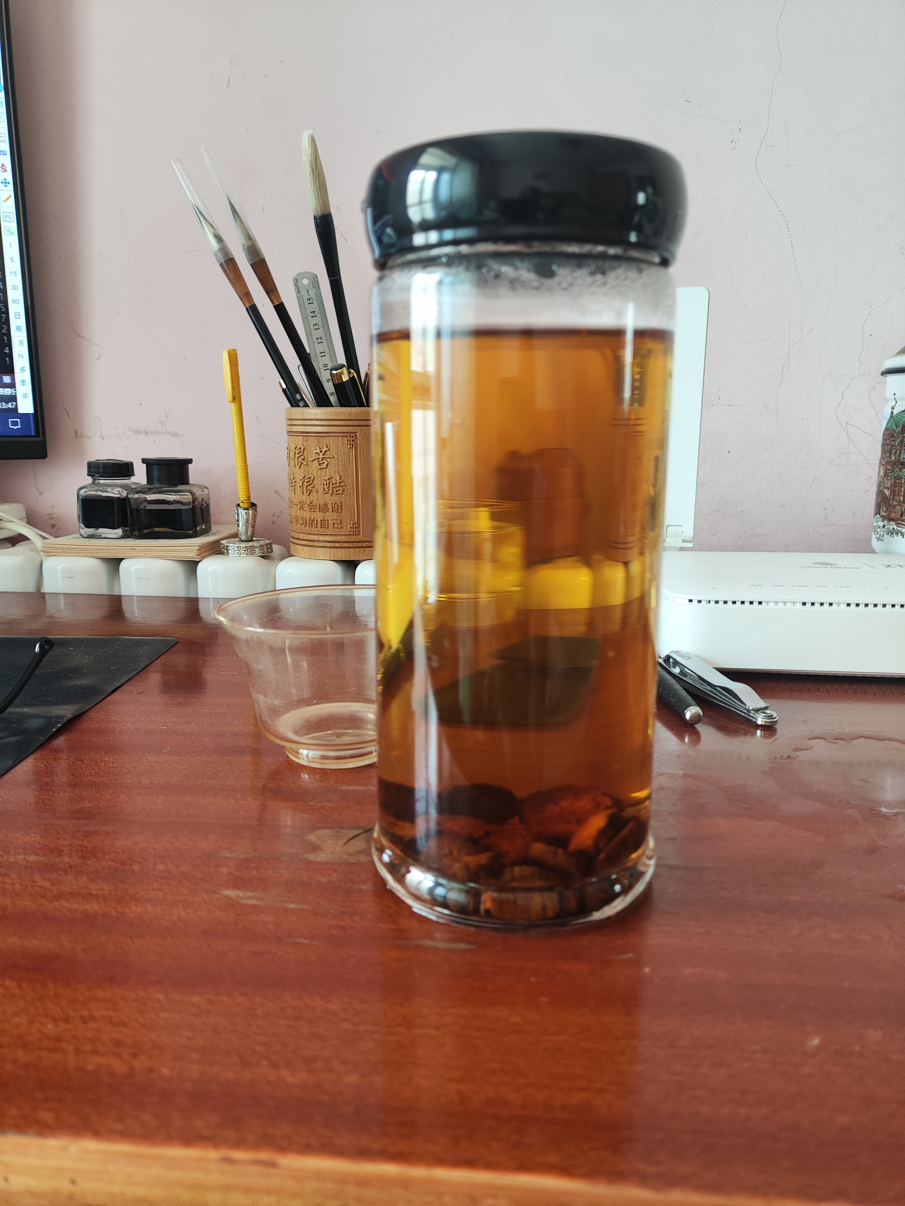 便攜單層玻璃杯耐熱厚底男女辦公泡茶杯子廣告杯水杯定制 580ml【BU07】 曬單實拍圖