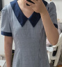 范思藍恩格紋miu系學院風連衣裙2025夏季新款少女氣質通勤2699 海鹽梔子藍 M 曬單實拍圖