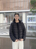 鴨鴨（YAYA）【90+系列】輕薄排骨羽絨服女2026新款拼接時尚連帽保暖外套XH 淺蘭色 S 建議體重【 80-110斤】 曬單實拍圖