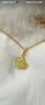 中國黃金（CHINA GOLD）貓咪黃金項鏈女款足金吊墜萌寵鎖骨鏈七夕情人節(jié)禮物送女朋友老婆 足金可愛貓吊墜(金重約1g)贈鍍金銀鏈[克重多退少補(bǔ)] 曬單實拍圖