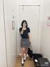 優衣庫開叉裙褲女裝/迷你裙褲485473 05 天灰色 S 曬單實拍圖