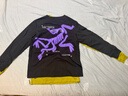 ARC'TERYX始祖鳥 KRAGG COTTON SINCE 1989 CREW LS 女子 棉質(zhì)長袖T恤 Black / Violectric/黑色/紫羅蘭色 M 曬單實(shí)拍圖