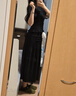 優(yōu)衣庫抽褶裙女裝合作款488089 09 黑色 M 曬單實(shí)拍圖