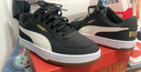 彪馬（PUMA）經典復古皮面黑色板鞋男女款夏季透氣休閑鞋CAVEN 394666 黑色-白色-金色-01 40.5 曬單實拍圖