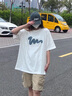 714street印花短袖t恤男夏季美式體恤男士純棉打底衫情侶裝衣服 白色 S 曬單實(shí)拍圖