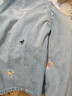 :CHOCOOLATE it藍(lán)色休閑寬松牛仔褲女2026夏季新款刺繡闊腿七分褲 藍(lán)色  M 曬單實(shí)拍圖