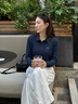 IZNZ純色翻領POLO衫長袖女2026春季新款襯衫休閑百搭保羅品牌上衣 藏藍色 M （建議85-95斤） 曬單實拍圖