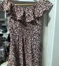 moussy&sly2026夏季新品海邊度假風優雅碎花一字肩連衣裙038JSX33-1004 混合棕色067 S 曬單實拍圖