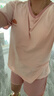 都市麗人女士睡衣女100%純棉短袖短褲春夏季帶胸墊全棉女士家居服女可外穿 曬單實(shí)拍圖