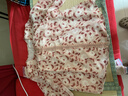 玖姿·安娜蔻復古甜美風植物印花雪紡七分袖單上衣女2026夏季新款 花桃紅 XL 曬單實拍圖