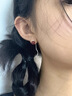 Holycat懷里貓S925銀朱砂耳線(xiàn)復古氣質(zhì)高級感曲線(xiàn)相思紅豆耳飾生日情人節禮物女 925銀-朱砂耳線(xiàn)【約6mm】 曬單實(shí)拍圖